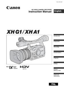 Canon XH G 1 manual. Camera Instructions.