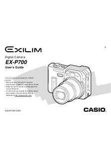 Casio Exilim Pro EX-P 700 manual. Camera Instructions.
