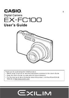 Casio Exilim EX FC 100 manual. Camera Instructions.