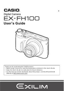 Casio Exilim EX FH 100 manual. Camera Instructions.