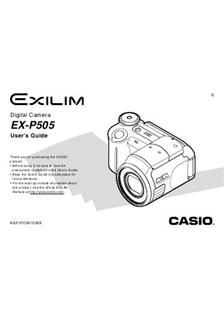 Casio Exilim Pro EX-P 505 manual. Camera Instructions.