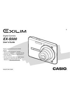 Casio Exilim EX S 500 manual. Camera Instructions.