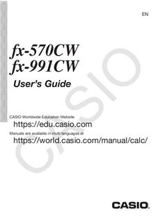 Casio FX 991 CW manual. Camera Instructions.