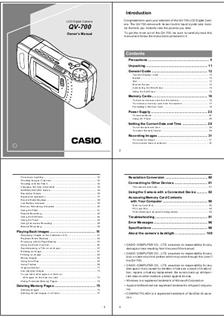 Casio QV 700 manual. Camera Instructions.
