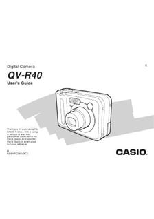 Casio QV R 40 manual. Camera Instructions.