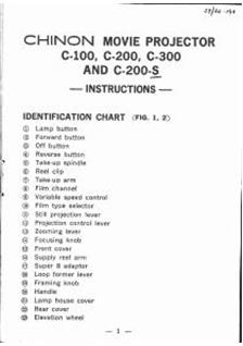 Chinon 200 C manual. Camera Instructions.