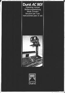 Durst AC 901 manual. Camera Instructions.