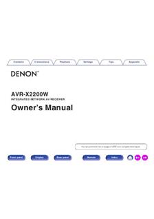 Denon AVR X2200W manual. Camera Instructions.