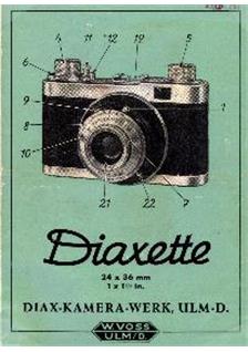 Diax Diaxette manual. Camera Instructions.