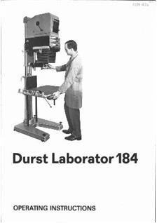 Durst Laborator L 184 Printed Manual