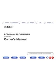 Denon RCD M40 manual. Camera Instructions.