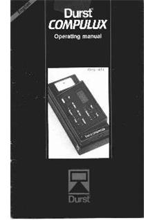 Durst Compulux manual. Camera Instructions.