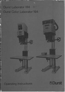 Durst Laborator L 184 Printed Manual