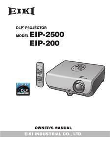 Eiki Elf EIP 2500 manual. Camera Instructions.