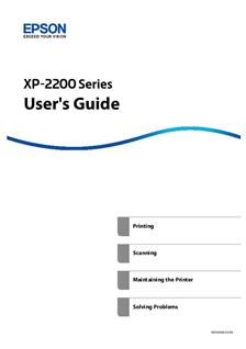 Epson XP 2200 Series Printed Manual