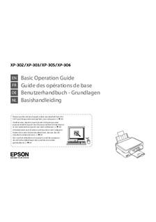 Epson XP 305 manual. Camera Instructions.