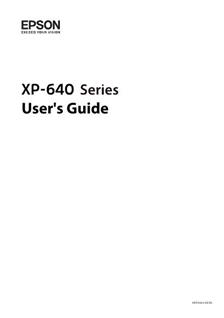 Epson Expression XP 640 Series manual. Camera Instructions.