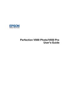 Epson Perfection V800 Photo manual. Camera Instructions.