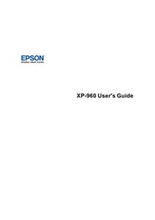 Epson Expression Photo XP 960 manual. Camera Instructions.