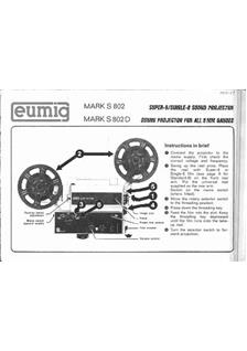 Eumig S 802 manual. Camera Instructions.