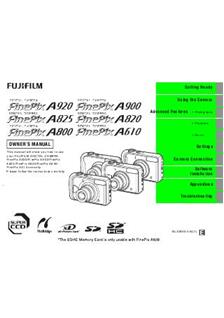 Fujifilm FinePix A825 manual. Camera Instructions.