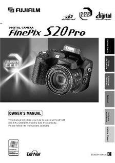 Fujifilm FinePix S20 Pro manual. Camera Instructions.