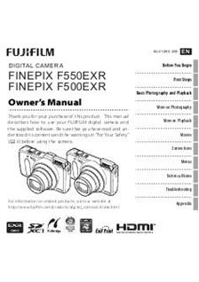 Fujifilm FinePix F500 EXR manual. Camera Instructions.