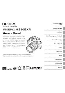 Fujifilm FinePix HS30 EXR manual. Camera Instructions.
