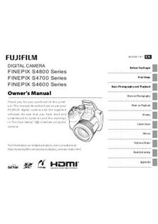 Fujifilm FinePix S4800 manual. Camera Instructions.