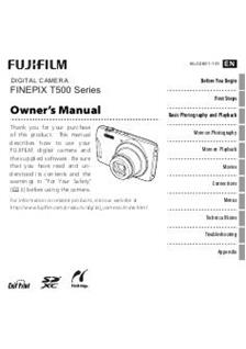 Fujifilm FinePix T500 manual. Camera Instructions.