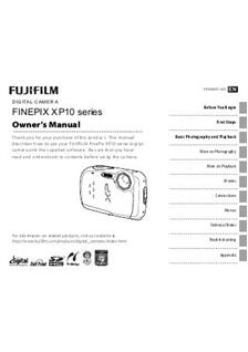 Fujifilm FinePix XP10 manual. Camera Instructions.