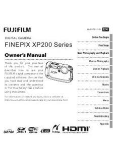 Fujifilm FinePix XP200 manual. Camera Instructions.