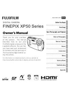 Fujifilm FinePix XP50 manual. Camera Instructions.