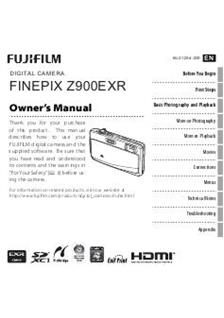 Fujifilm Finepix Z900 EXR manual. Camera Instructions.