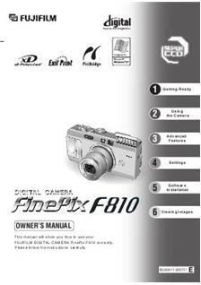 Fujifilm FinePix F810 manual. Camera Instructions.