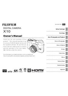 Fujifilm X10 manual. Camera Instructions.