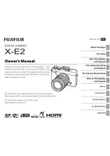 Fujifilm X E2 manual. Camera Instructions.