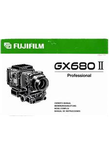 Fujifilm GX 680-2 Printed Manual