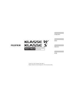 Fujifilm Klasse S manual. Camera Instructions.