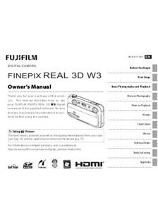 Fujifilm FinePix 3D W3 manual. Camera Instructions.