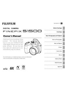 Fujifilm FinePix S1500 manual. Camera Instructions.
