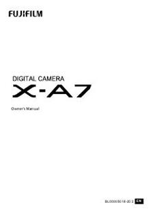 Fujifilm X A7 manual. Camera Instructions.