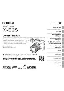 Fujifilm X E2S manual. Camera Instructions.