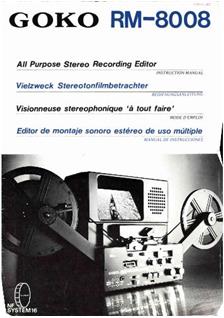 Goko Editor RM 8008 Printed Manual