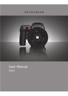 Hasselblad H3D ll manual. Camera Instructions.
