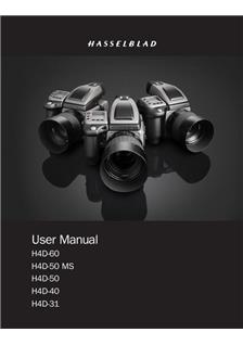 Hasselblad H4D 40 manual. Camera Instructions.