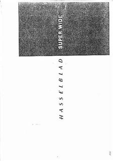 Hasselblad Super-Wide C manual. Camera Instructions.