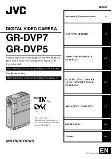 JVC GR DVP 7 manual. Camera Instructions.