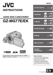 JVC GZ MG 77 EK manual. Camera Instructions.