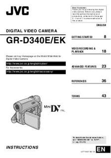 JVC GR D 340 E manual. Camera Instructions.